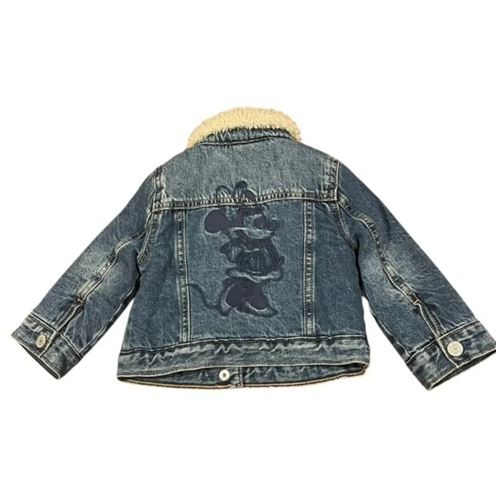 Baby Gap Minnie Mouse Denim Jacket Jean 18-24 Months Girls Sherpa Lined